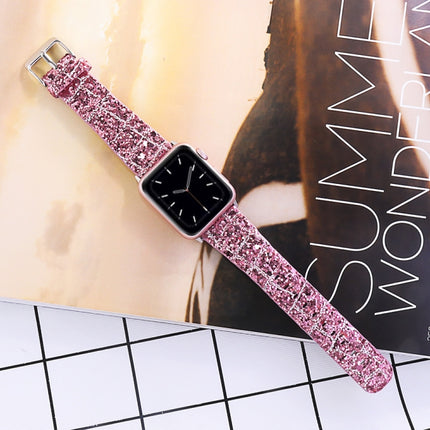 Glitter Sequins Leather Replacement Strap Watchband, For Apple Watch 5 & 4 44mm / 3 & 2 & 1 42mm, For Apple Watch Series 7 41mm / 6 & SE & 5 & 4 40mm / 3 & 2 & 1 38mm, For Apple Watch Series 8&7 41mm / SE 2&6&SE&5&4 40mm / 3&2&1 38mm - DealBuddy