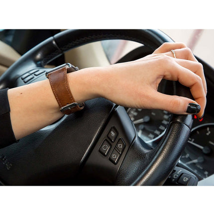 Round Tail Retro Crazy Horse Texture Genuine Leather Replacement Strap Watchband, For Apple Watch 5 & 4 44mm / 3 & 2 & 1 42mm, For Apple Watch Series 7 41mm / 6 & SE & 5 & 4 40mm / 3 & 2 & 1 38mm - DealBuddy