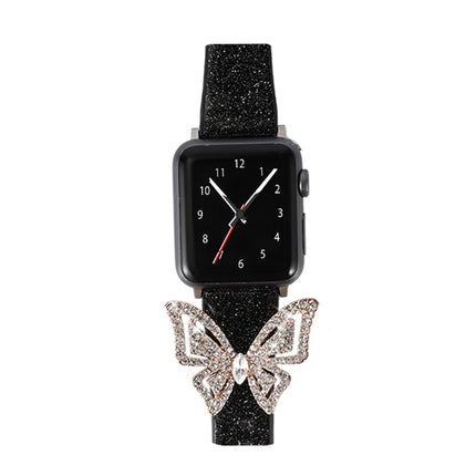 Bowknot Glitter Diamond Replacement Strap Watchband, For Apple Watch 5 & 4 44mm / 3 & 2 & 1 42mm - DealBuddy