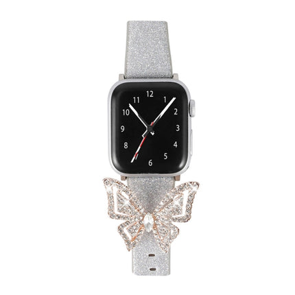 Bowknot Glitter Diamond Replacement Strap Watchband, For Apple Watch 5 & 4 44mm / 3 & 2 & 1 42mm - DealBuddy