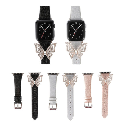 Bowknot Glitter Diamond Replacement Strap Watchband, For Apple Watch 5 & 4 44mm / 3 & 2 & 1 42mm - DealBuddy