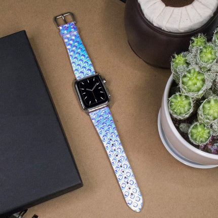 Discolor Glitter Fish Scale Texture Replacement Strap Watchband, For Apple Watch 5 & 4 40mm / 3 & 2 & 1 38mm, For Apple Watch 5 & 4 44mm / 3 & 2 & 1 42mm - DealBuddy