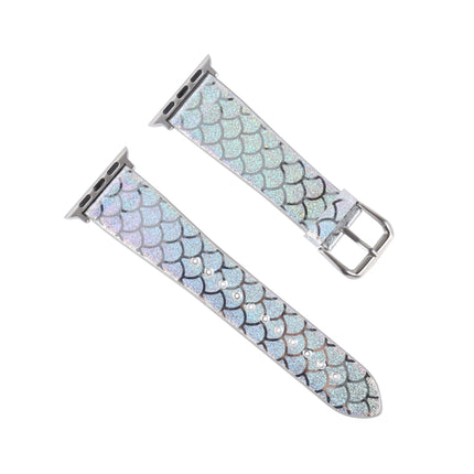 Discolor Glitter Fish Scale Texture Replacement Strap Watchband, For Apple Watch 5 & 4 40mm / 3 & 2 & 1 38mm, For Apple Watch 5 & 4 44mm / 3 & 2 & 1 42mm - DealBuddy