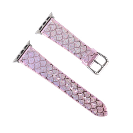 Discolor Glitter Fish Scale Texture Replacement Strap Watchband, For Apple Watch 5 & 4 40mm / 3 & 2 & 1 38mm, For Apple Watch 5 & 4 44mm / 3 & 2 & 1 42mm - DealBuddy
