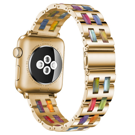 Stainless Steel + Resin Watch Wrist Strap, For Apple Watch 5 & 4 44mm / 3 & 2 & 1 42mm, For Apple Watch Series 8&7 41mm / SE 2&6&SE&5&4 40mm / 3&2&1 38mm, For Apple Watch Series 7 41mm / 6 & SE & 5 & 4 40mm / 3 & 2 & 1 38mm - DealBuddy