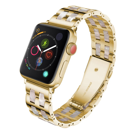 Stainless Steel + Resin Watch Wrist Strap, For Apple Watch 5 & 4 44mm / 3 & 2 & 1 42mm, For Apple Watch Series 8&7 41mm / SE 2&6&SE&5&4 40mm / 3&2&1 38mm, For Apple Watch Series 7 41mm / 6 & SE & 5 & 4 40mm / 3 & 2 & 1 38mm - DealBuddy