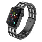 Stainless Steel + Resin Watch Wrist Strap, For Apple Watch 5 & 4 44mm / 3 & 2 & 1 42mm, For Apple Watch Series 8&7 41mm / SE 2&6&SE&5&4 40mm / 3&2&1 38mm, For Apple Watch Series 7 41mm / 6 & SE & 5 & 4 40mm / 3 & 2 & 1 38mm - DealBuddy