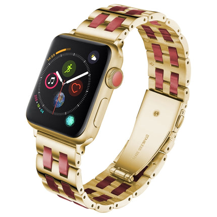Stainless Steel + Resin Watch Wrist Strap, For Apple Watch 5 & 4 44mm / 3 & 2 & 1 42mm, For Apple Watch Series 8&7 41mm / SE 2&6&SE&5&4 40mm / 3&2&1 38mm, For Apple Watch Series 7 41mm / 6 & SE & 5 & 4 40mm / 3 & 2 & 1 38mm - DealBuddy