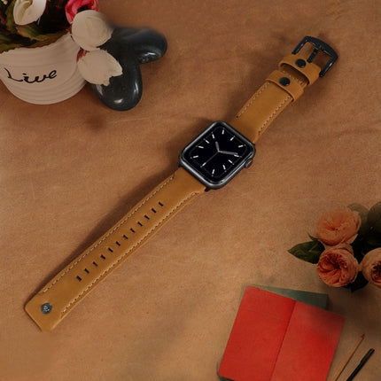 Genuine Leather Replacement Strap Watchband, For Apple Watch 5 & 4 40mm / 3 & 2 & 1 38mm, For Apple Watch 5 & 4 44mm / 3 & 2 & 1 42mm - DealBuddy