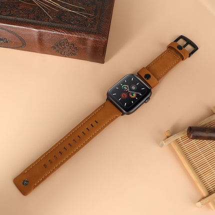 Genuine Leather Replacement Strap Watchband, For Apple Watch 5 & 4 40mm / 3 & 2 & 1 38mm, For Apple Watch 5 & 4 44mm / 3 & 2 & 1 42mm - DealBuddy