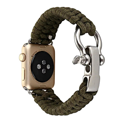 For Apple Watch Series 5 & 4 44mm / 3 & 2 & 1 42mm Umbrella Cord Nylon Braided Strap - DealBuddy
