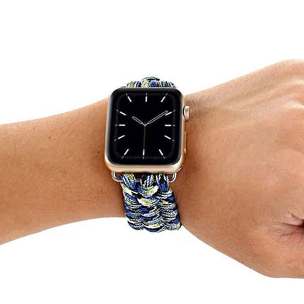 For Apple Watch Series 5 & 4 44mm / 3 & 2 & 1 42mm Umbrella Cord Nylon Braided Strap - DealBuddy