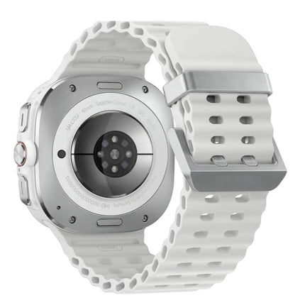 Ocean Dual Silver Buckle Silicone Watch Band, For Samsung Galaxy Watch Ultra 47mm / Ultra 2025 - DealBuddy