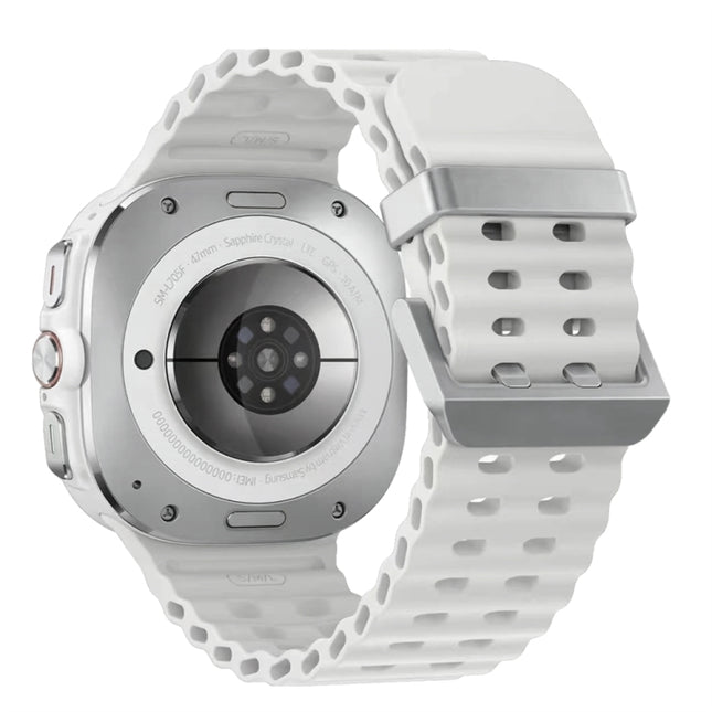 Ocean Dual Silver Buckle Silicone Watch Band, For Samsung Galaxy Watch Ultra 47mm / Ultra 2025 - DealBuddy
