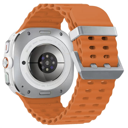 Ocean Dual Silver Buckle Silicone Watch Band