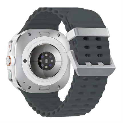 Ocean Dual Silver Buckle Silicone Watch Band