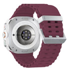 Ocean Dual Silver Buckle Silicone Watch Band