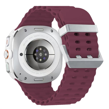 Ocean Dual Silver Buckle Silicone Watch Band, For Samsung Galaxy Watch Ultra 47mm / Ultra 2025 - DealBuddy