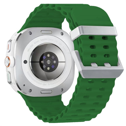 Ocean Dual Silver Buckle Silicone Watch Band