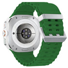 Ocean Dual Silver Buckle Silicone Watch Band