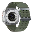 Ocean Dual Silver Buckle Silicone Watch Band