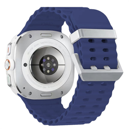 Ocean Dual Silver Buckle Silicone Watch Band