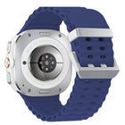 Ocean Dual Silver Buckle Silicone Watch Band