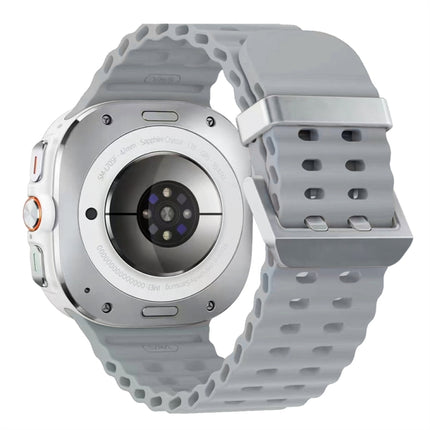 Ocean Dual Silver Buckle Silicone Watch Band, For Samsung Galaxy Watch Ultra 47mm / Ultra 2025 - DealBuddy