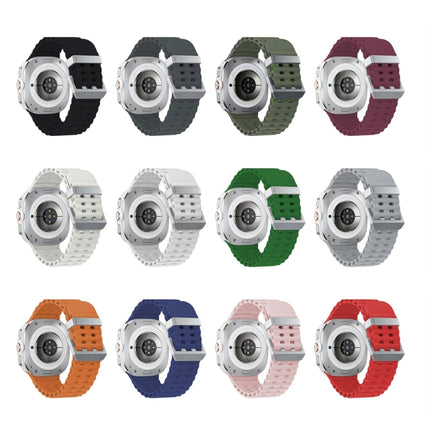 Ocean Dual Silver Buckle Silicone Watch Band