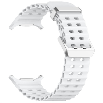 Ocean Dual Silver Buckle Silicone Watch Band