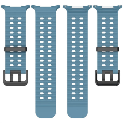 Ocean Dual Silver Buckle Silicone Watch Band