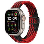 For Apple Watch Ultra 2 49mm / Z Pattern Black Red