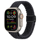 Slim Magnetic Buckle Nylon Braided Watch Band, For Apple Watch Ultra 2 49mm, For Apple Watch Series 9 45mm