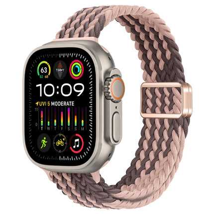 Slim Magnetic Buckle Nylon Braided Watch Band, For Apple Watch Ultra 2 49mm, For Apple Watch Series 9 45mm