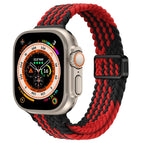 For Apple Watch Ultra 49mm / Z Pattern Black Red