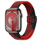 For Apple Watch SE 2022 44mm / Z Pattern Black Red
