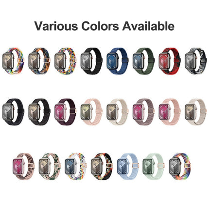 Slim Magnetic Buckle Nylon Braided Watch Band, For Apple Watch SE 2023 44mm, For Apple Watch SE 2023 40mm