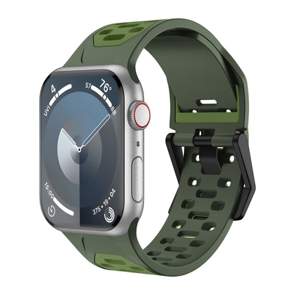 Meteorite Two-color Silicone Watch Band, For Apple Watch Series 7 45mm, For Apple Watch SE 44mm, For Apple Watch Series 6 44mm, For Apple Watch Series 5 44mm, For Apple Watch Series 4 44mm, For Apple Watch Series 3 42mm - DealBuddy