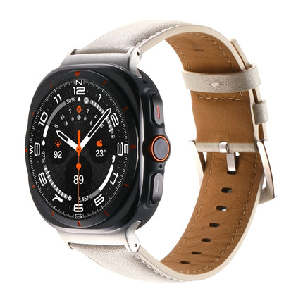 Plain Genuine Leather Watch Band, For Samsung Galaxy Watch Ultra 47mm / Ultra 2025 - DealBuddy