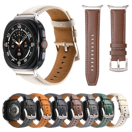 Plain Genuine Leather Watch Band, For Samsung Galaxy Watch Ultra 47mm / Ultra 2025 - DealBuddy
