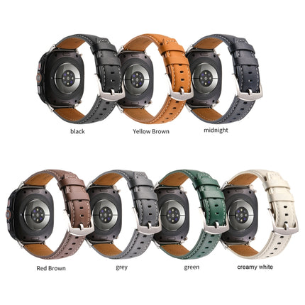 Plain Genuine Leather Watch Band, For Samsung Galaxy Watch Ultra 47mm / Ultra 2025 - DealBuddy