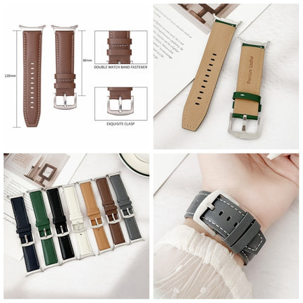 Plain Genuine Leather Watch Band, For Samsung Galaxy Watch Ultra 47mm / Ultra 2025 - DealBuddy