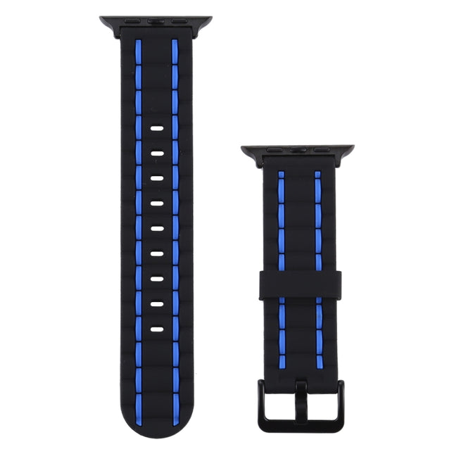 Silicone Wave Style Watch Wrist Strap, For Apple Watch 5 & 4 44mm / 3 & 2 & 1 42mm, For Apple Watch Series 8&7 41mm / SE 2&6&SE&5&4 40mm / 3&2&1 38mm - DealBuddy