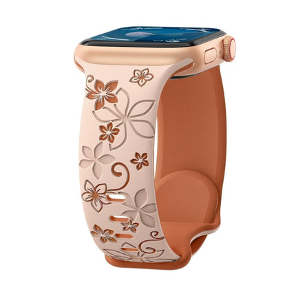 Bauhinia Two-color Embossed Silicone Watch Band, For Apple Watch Series 5 44mm, For Apple Watch Series 5 40mm, For Apple Watch Series 4 44mm, For Apple Watch Series 4 40mm, For Apple Watch Series 3 38mm, For Apple Watch Series 3 42mm - DealBuddy