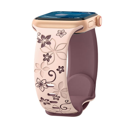 Bauhinia Two-color Embossed Silicone Watch Band, For Apple Watch Series 5 44mm, For Apple Watch Series 5 40mm, For Apple Watch Series 4 44mm, For Apple Watch Series 4 40mm, For Apple Watch Series 3 38mm, For Apple Watch Series 3 42mm - DealBuddy