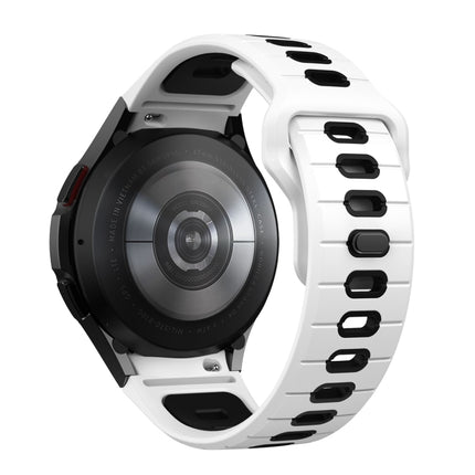Two Color Stripes Reverse Buckle Silicone Watch Band, For Samsung Galaxy Watch 7 / 6 - DealBuddy