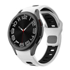 Two Color Stripes Reverse Buckle Silicone Watch Band, For Samsung Galaxy Watch 7 / 6 - DealBuddy