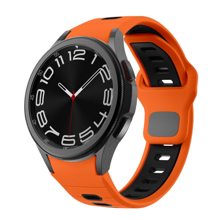Two Color Stripes Reverse Buckle Silicone Watch Band, For Samsung Galaxy Watch 7 / 6 - DealBuddy