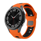 Two Color Stripes Reverse Buckle Silicone Watch Band, For Samsung Galaxy Watch 7 / 6 - DealBuddy