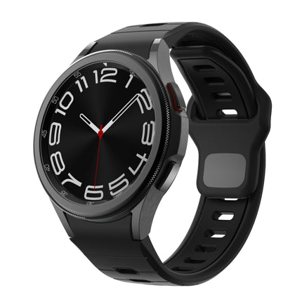 Two Color Stripes Reverse Buckle Silicone Watch Band, For Samsung Galaxy Watch 7 / 6 - DealBuddy